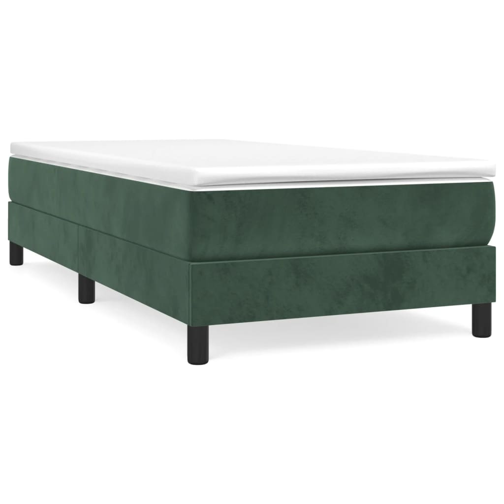 Bettgestell ohne Matratze Dunkelgrün 90x200 cm Samt