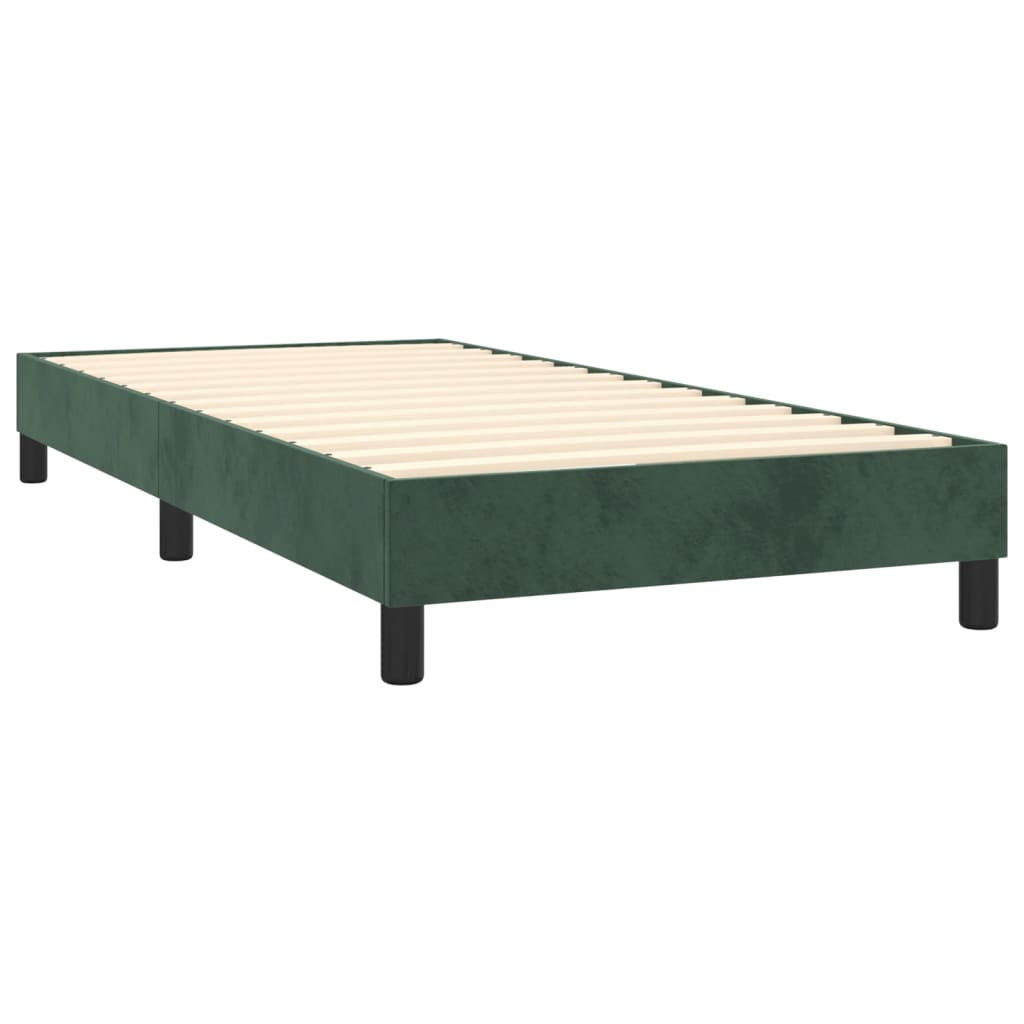 Bettgestell ohne Matratze Dunkelgrün 90x200 cm Samt