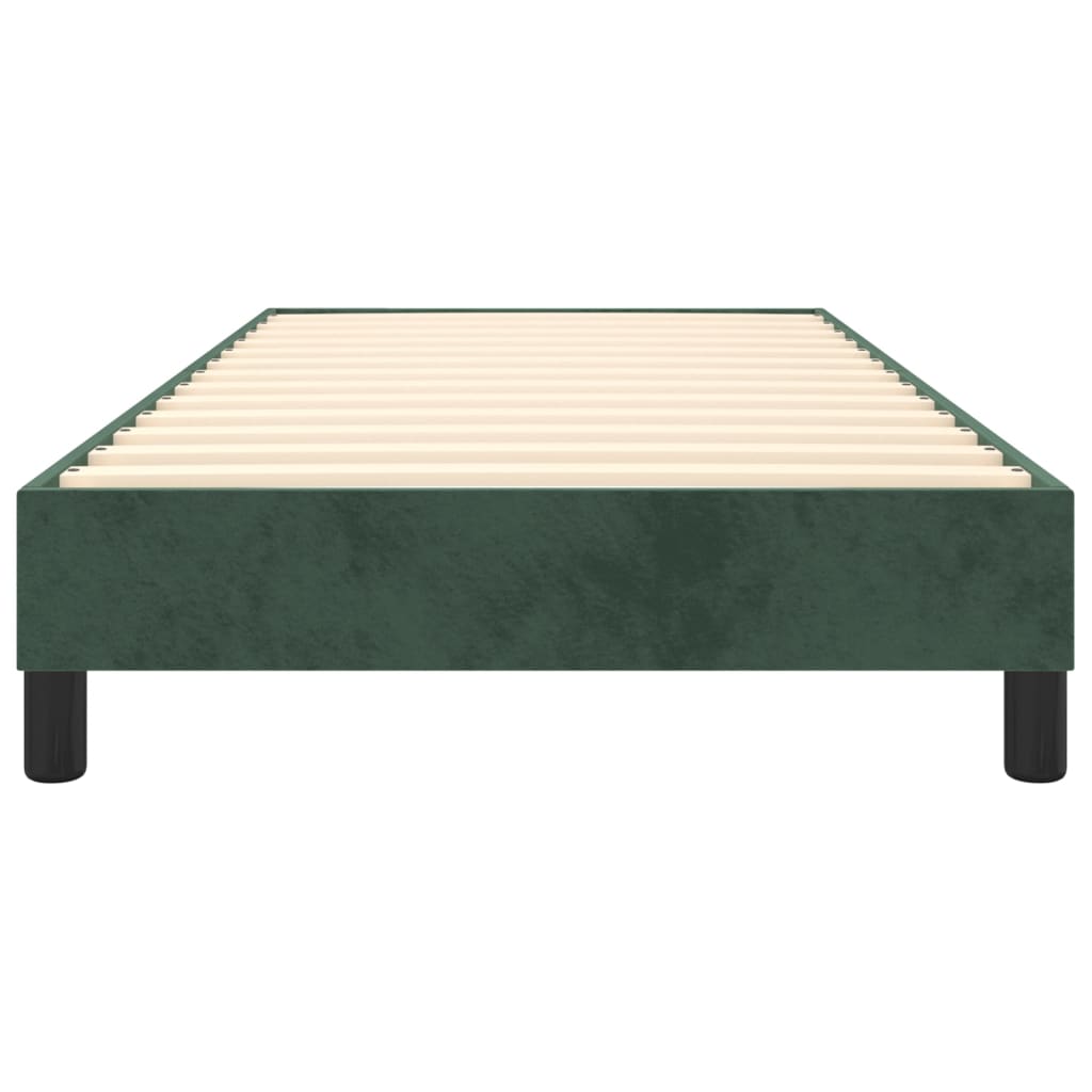 Bettgestell ohne Matratze Dunkelgrün 90x200 cm Samt