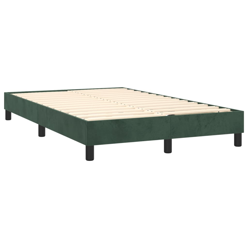 Bettgestell ohne Matratze Dunkelgrün 120x200 cm Samt