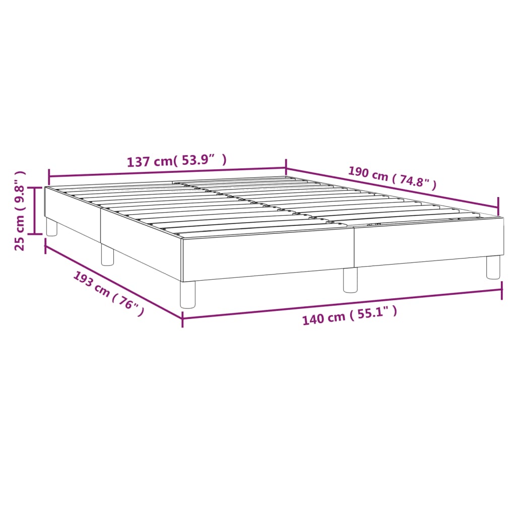 Bettgestell ohne Matratze Dunkelgrün 140x190 cm Samt