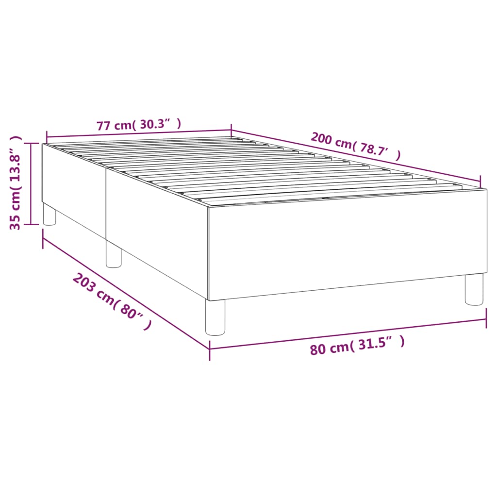 Bettgestell ohne Matratze Taupe 80x200 cm Stoff