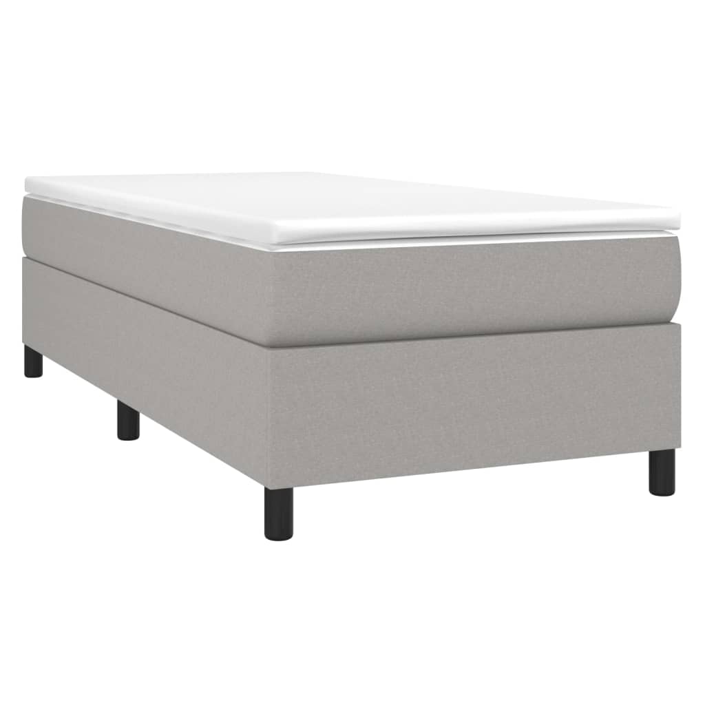 Bettgestell ohne Matratze Hellgrau 90x200 cm Stoff