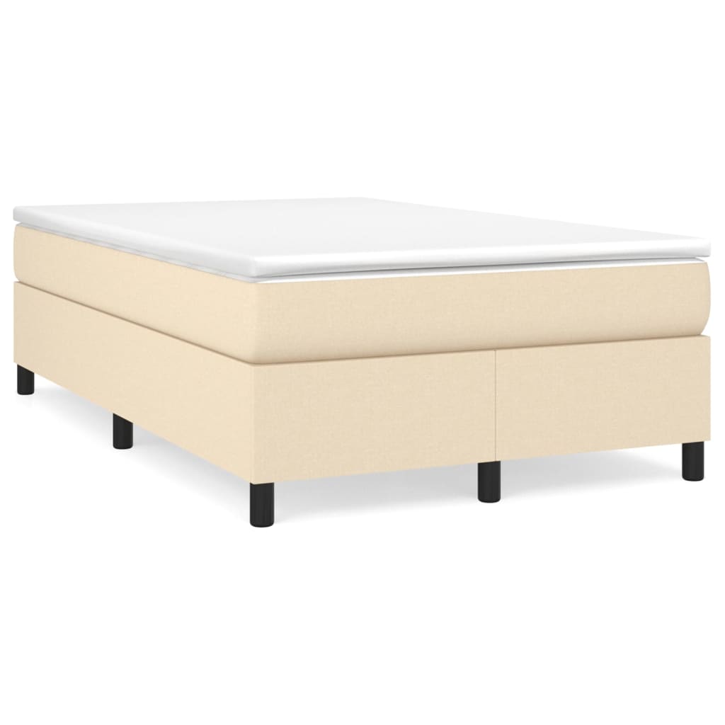 Bettgestell ohne Matratze Creme 120x200 cm Stoff