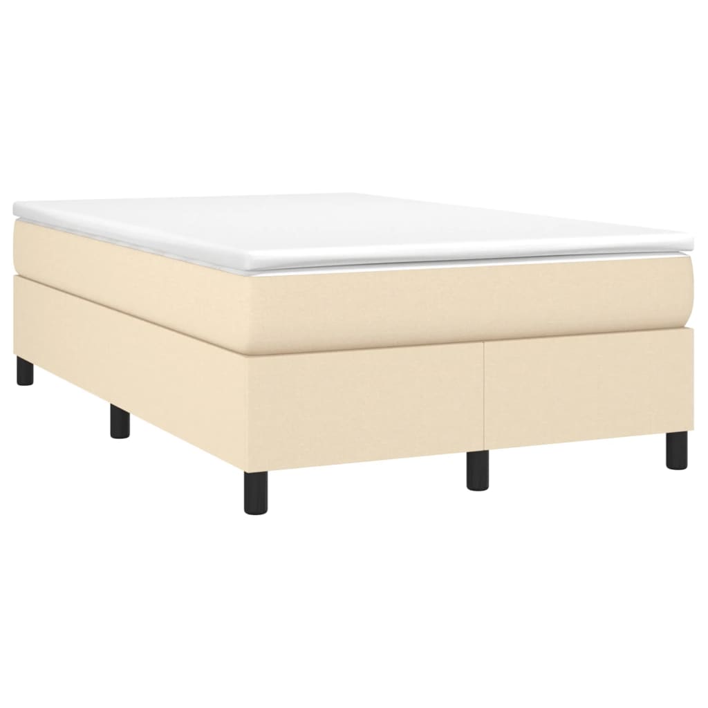 Bettgestell ohne Matratze Creme 120x200 cm Stoff