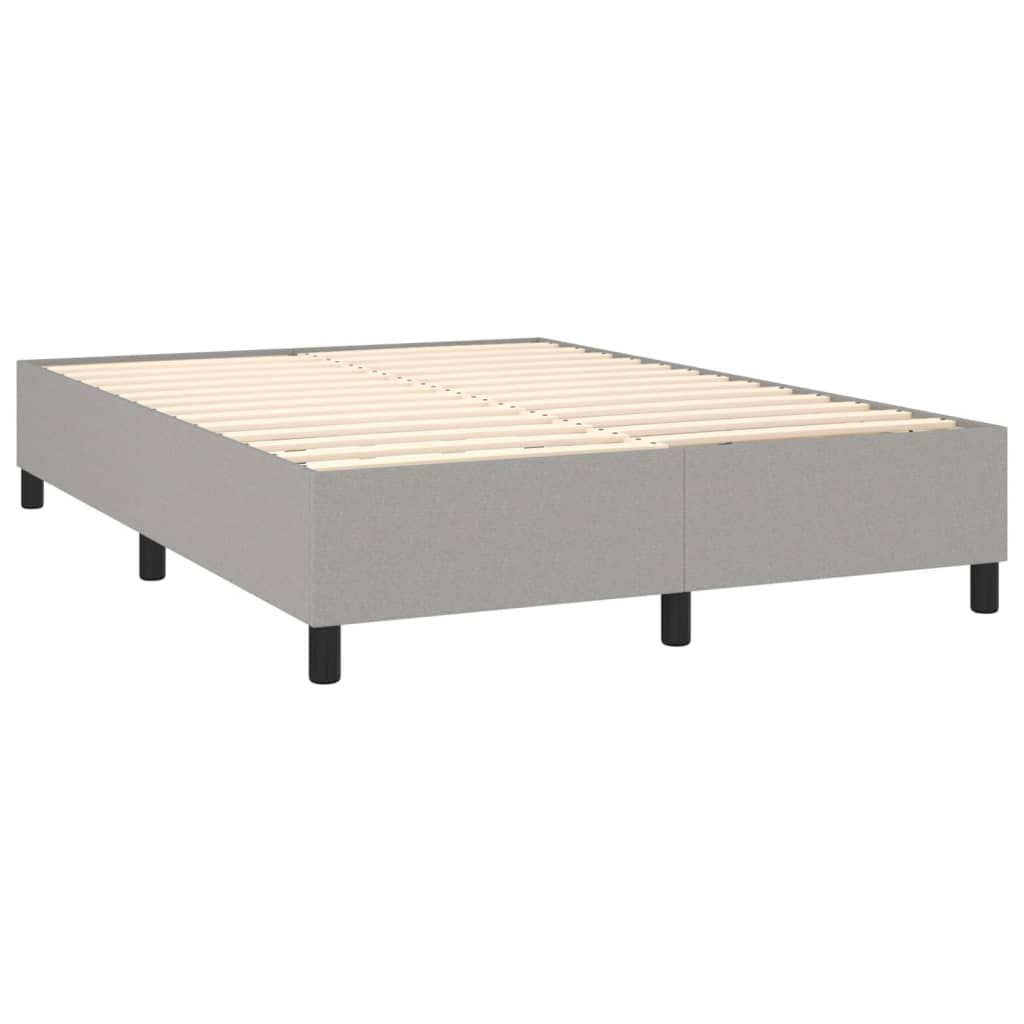 Bettgestell ohne Matratze Hellgrau 140x200 cm Stoff