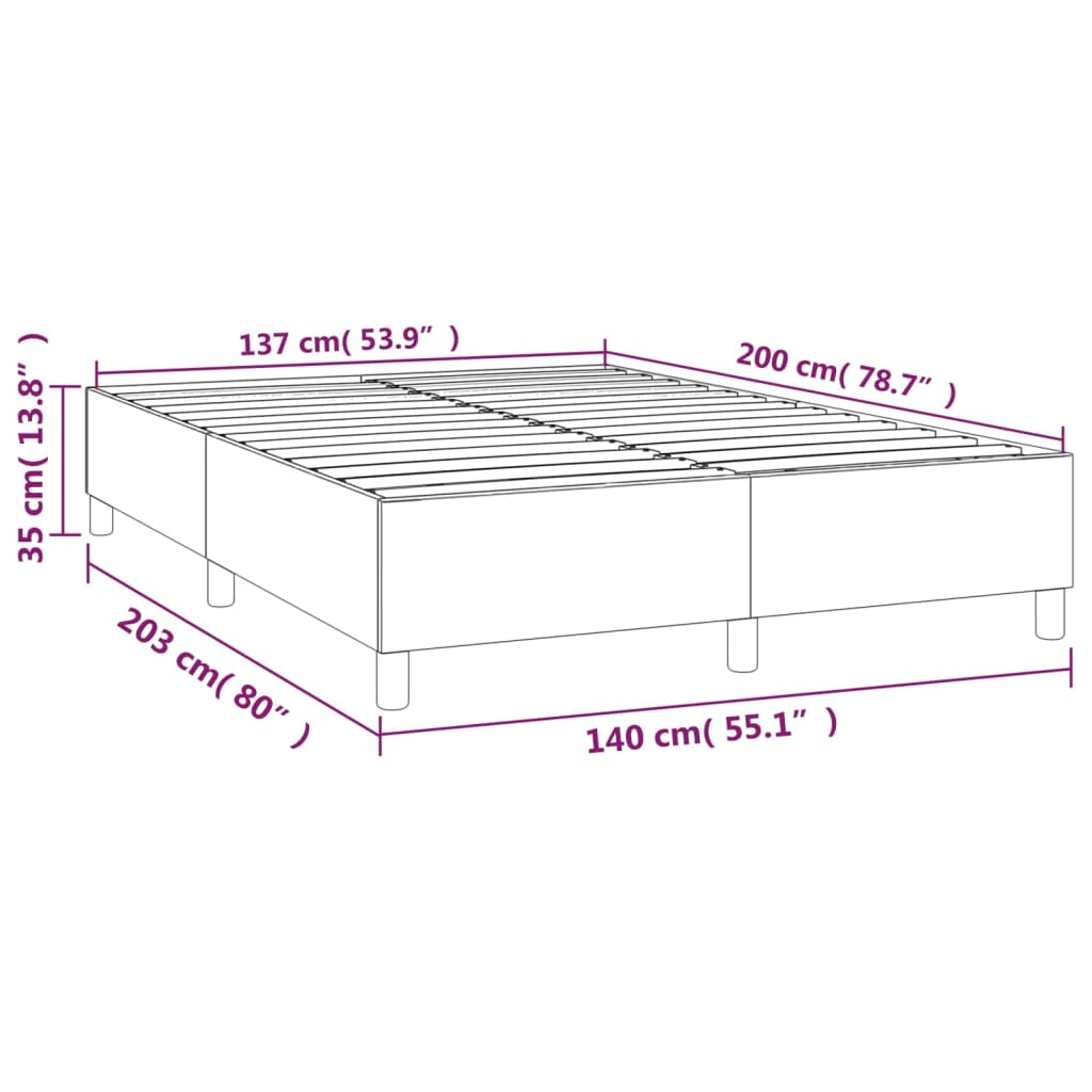 Bettgestell ohne Matratze Taupe 140x200 cm Stoff
