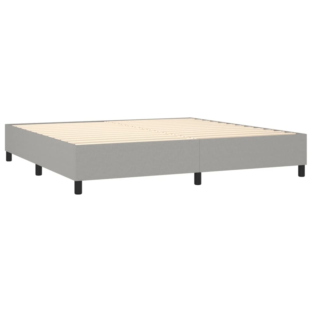 Bettgestell ohne Matratze Hellgrau 200x200 cm Stoff