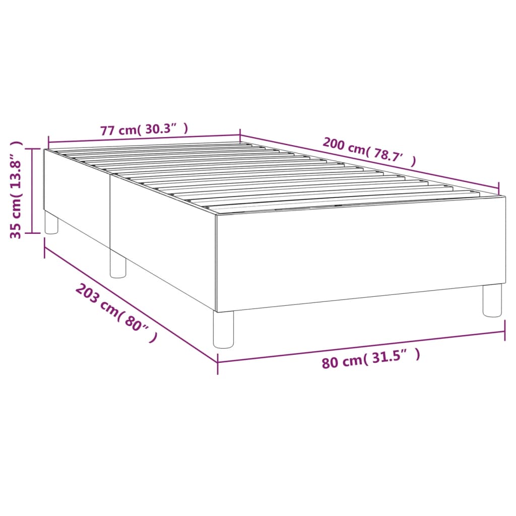 Bettgestell ohne Matratze Taupe 80x200 cm Stoff