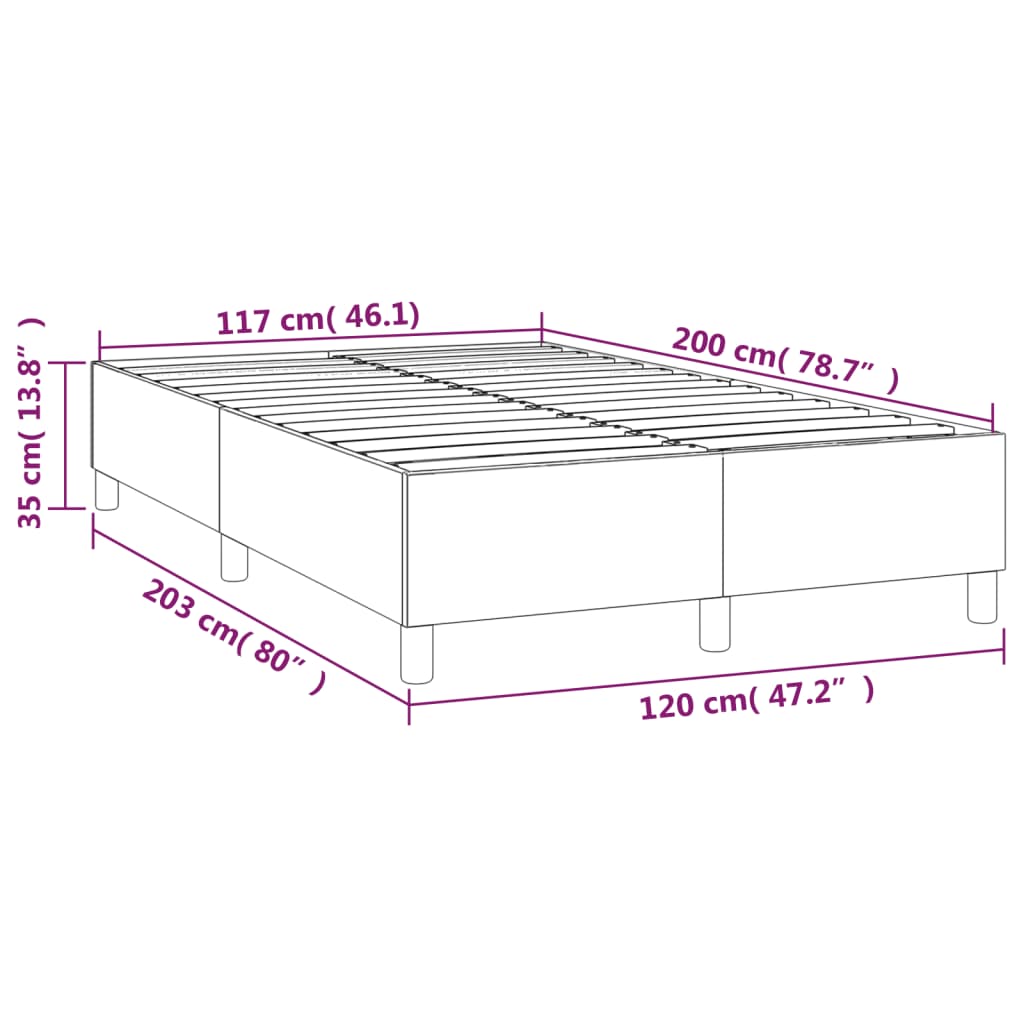 Bettgestell ohne Matratze Schwarz 120x200 cm Stoff