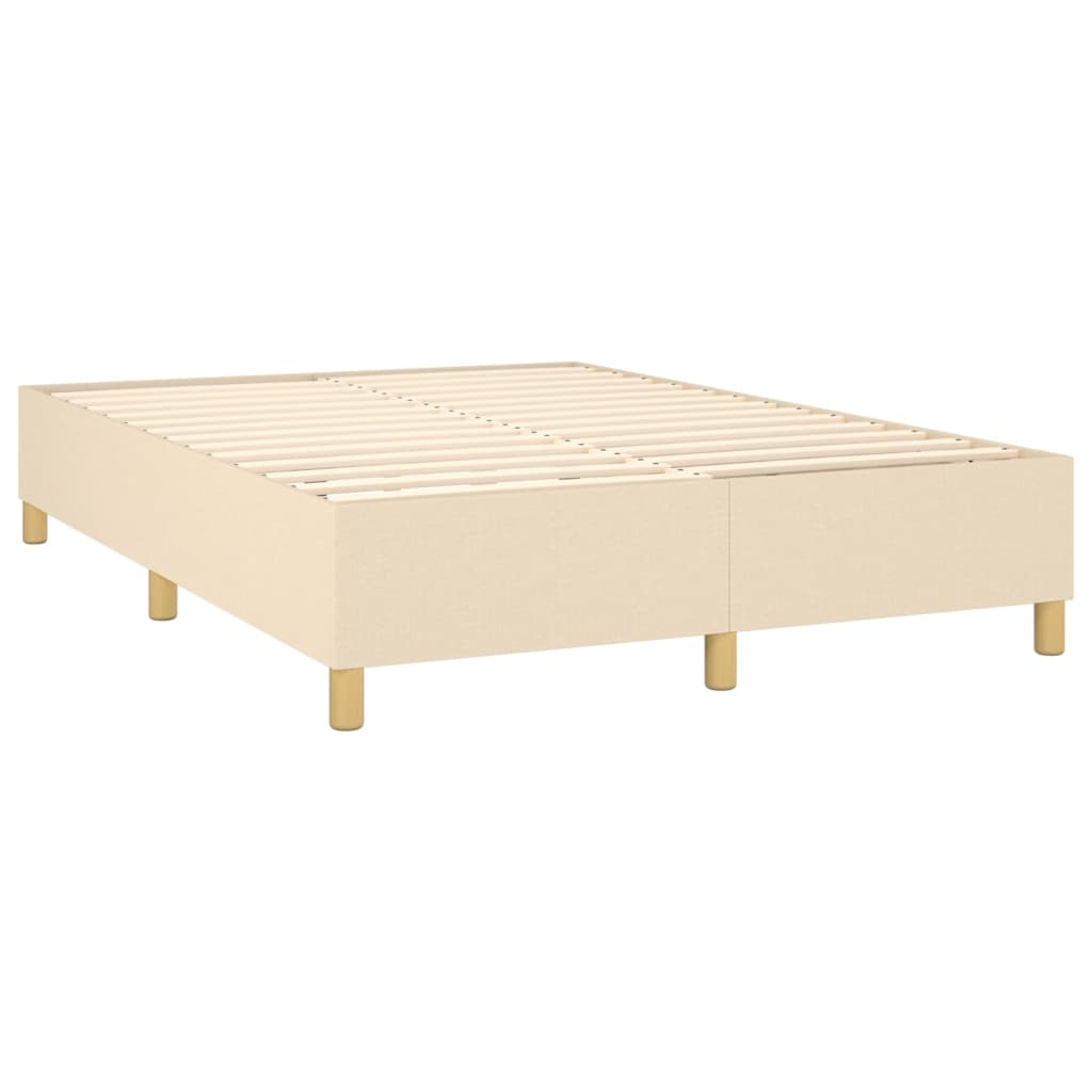 Bettgestell ohne Matratze Creme 140x200 cm Stoff