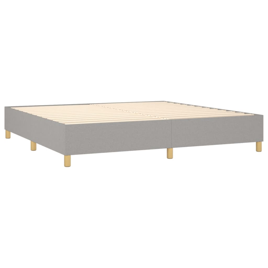 Bettgestell ohne Matratze Hellgrau 200x200 cm Stoff