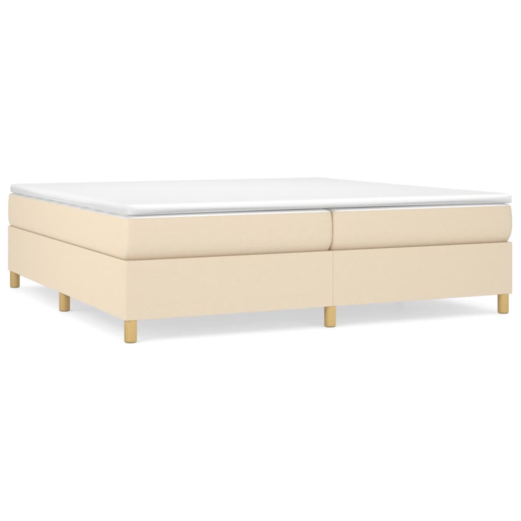 Bettgestell ohne Matratze Creme 200x200 cm Stoff