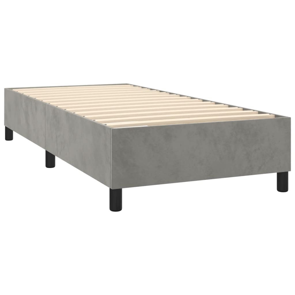 Bettgestell ohne Matratze Hellgrau 90x200 cm Samt