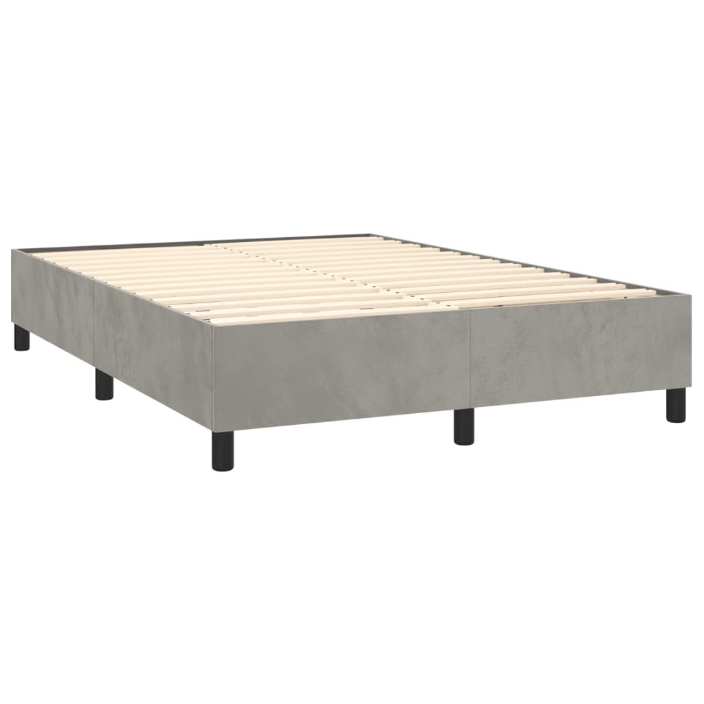 Bettgestell ohne Matratze Hellgrau 140x190 cm Samt