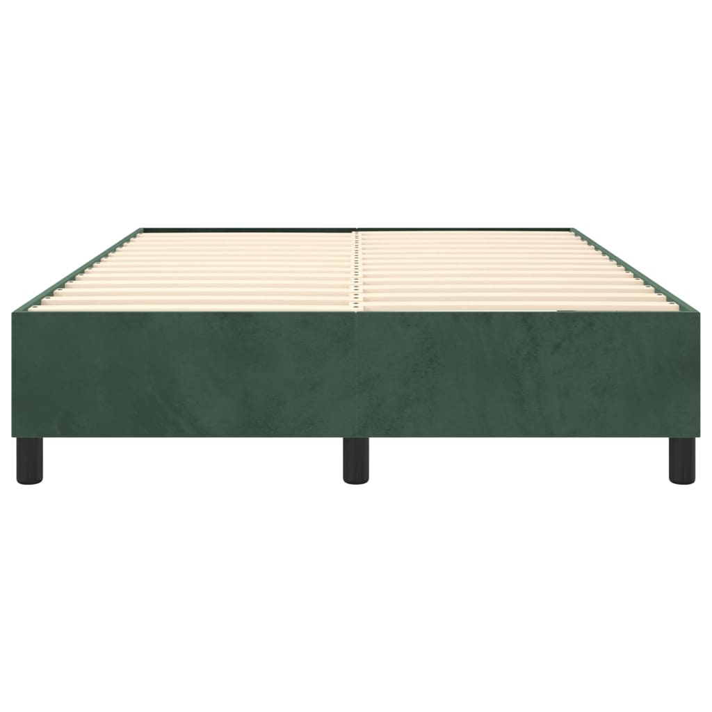 Bettgestell ohne Matratze Dunkelgrün 140x190 cm Samt