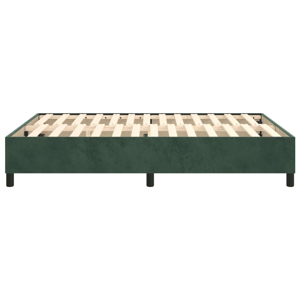 Bettgestell ohne Matratze Dunkelgrün 140x190 cm Samt