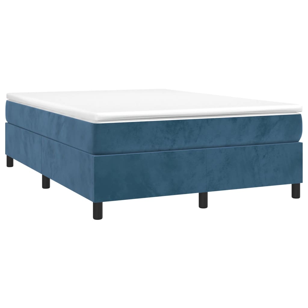 Bettgestell ohne Matratze Dunkelblau 140x190 cm Samt
