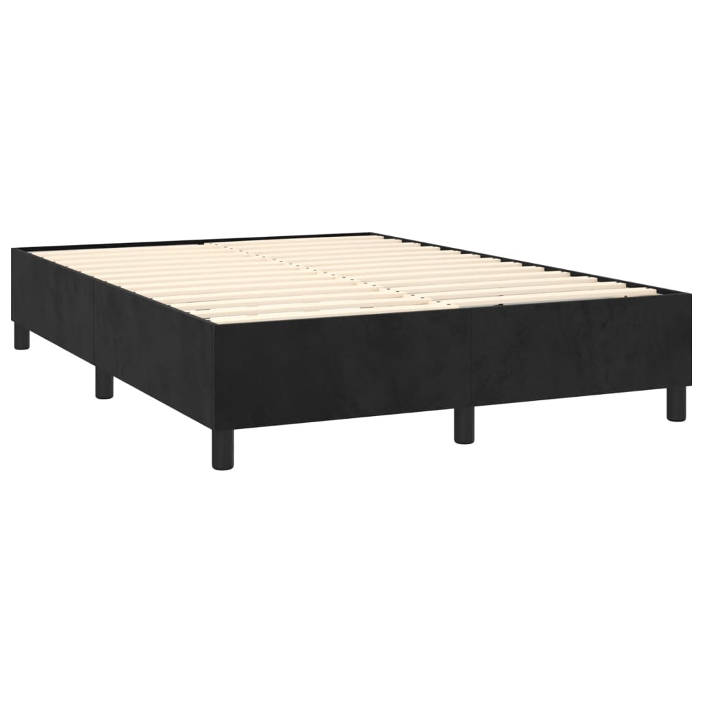 Bettgestell ohne Matratze Schwarz 140x200 cm Samt