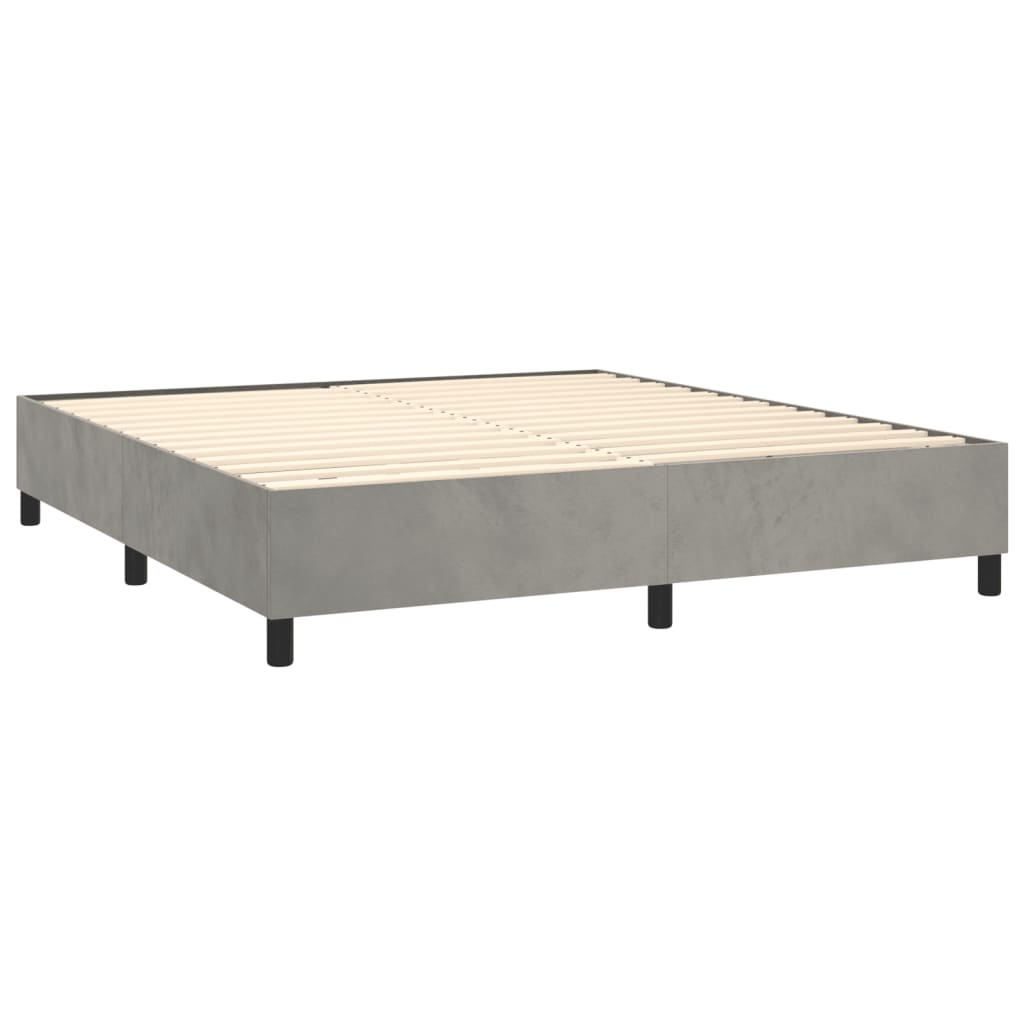 Bettgestell ohne Matratze Hellgrau 180x200 cm Samt