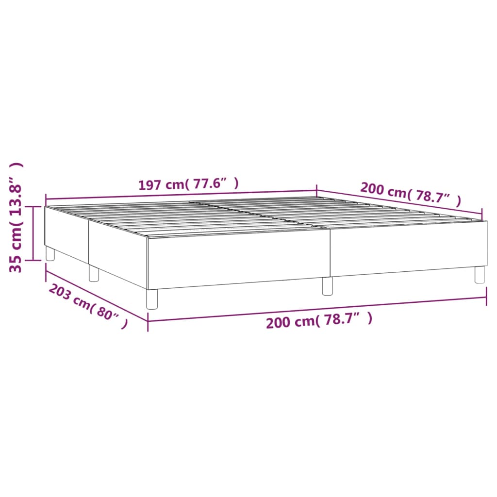 Bettgestell ohne Matratze Hellgrau 200x200 cm Samt