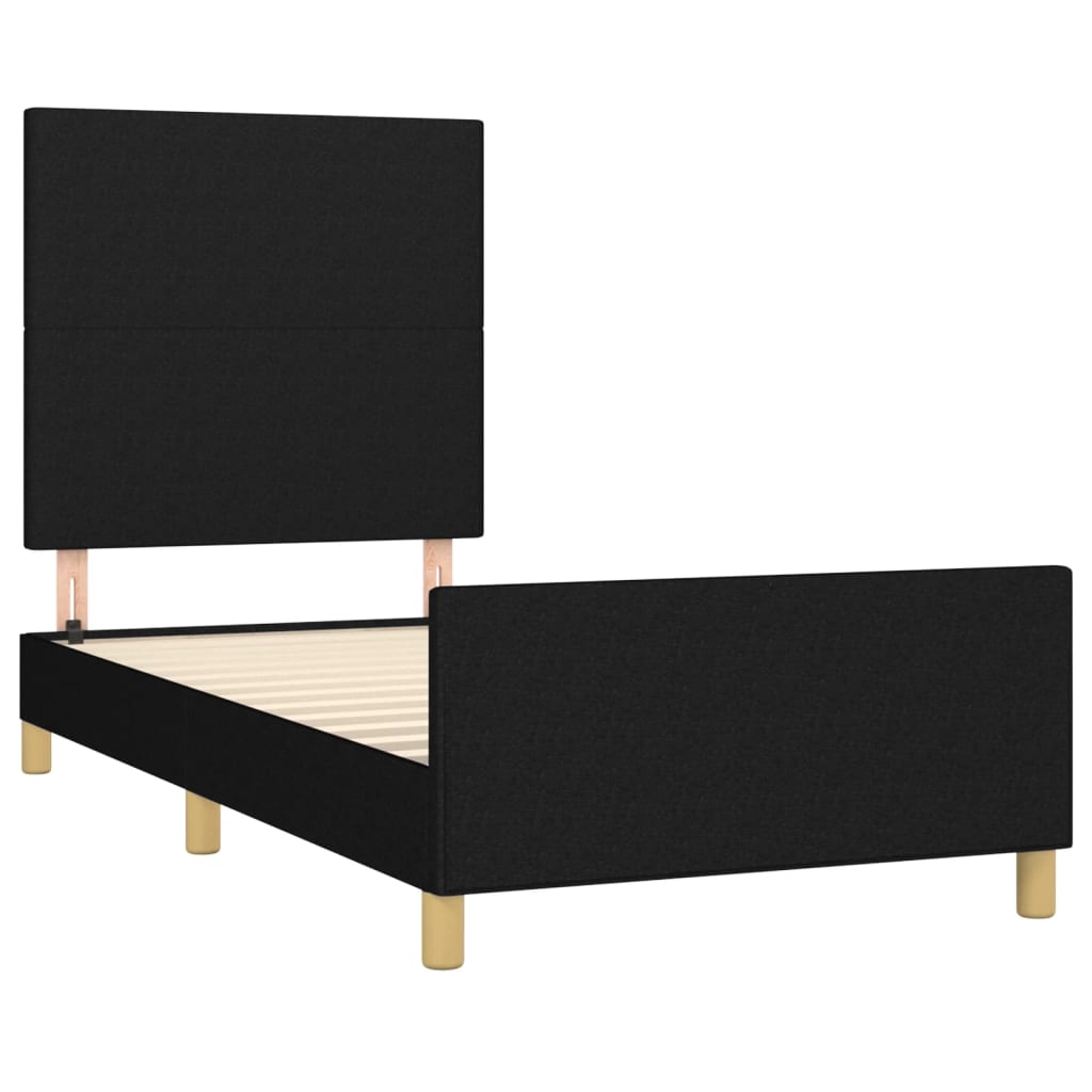 Bettgestell ohne Matratze Schwarz 90x200 cm Stoff