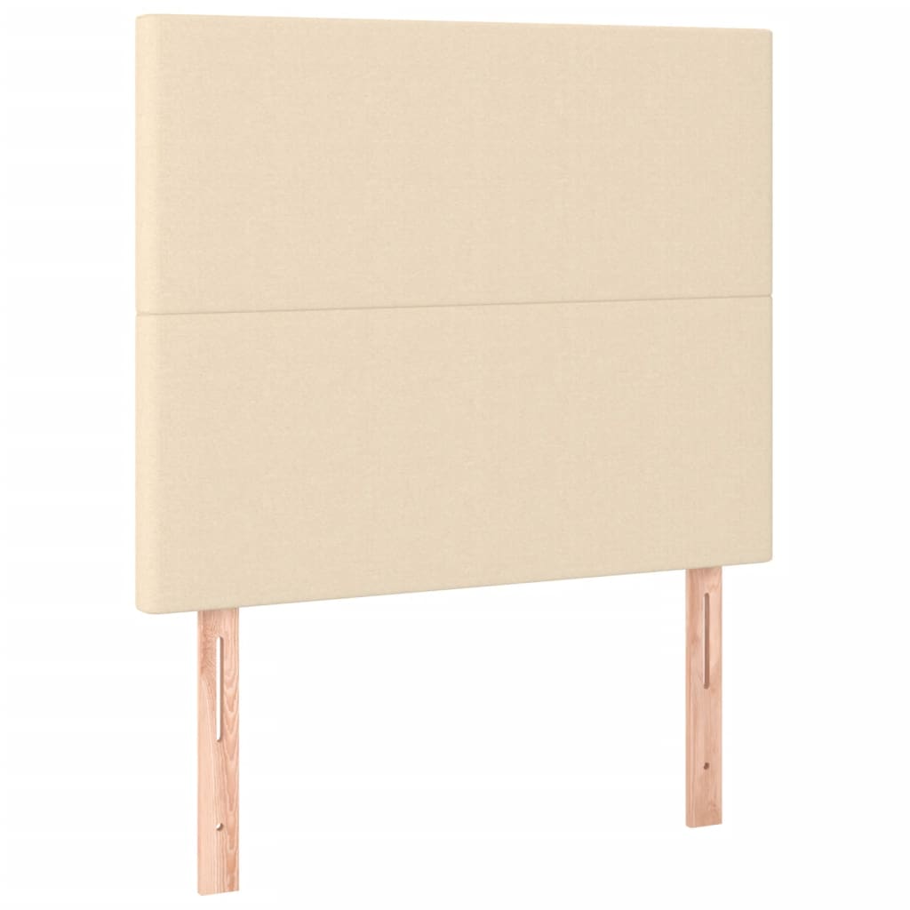 Bettgestell ohne Matratze Creme 100x200 cm Stoff