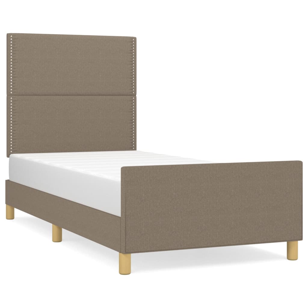 Bettgestell ohne Matratze Taupe 90x190 cm Stoff