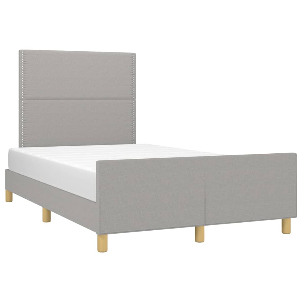 Bettgestell ohne Matratze Hellgrau 120x200 cm Stoff