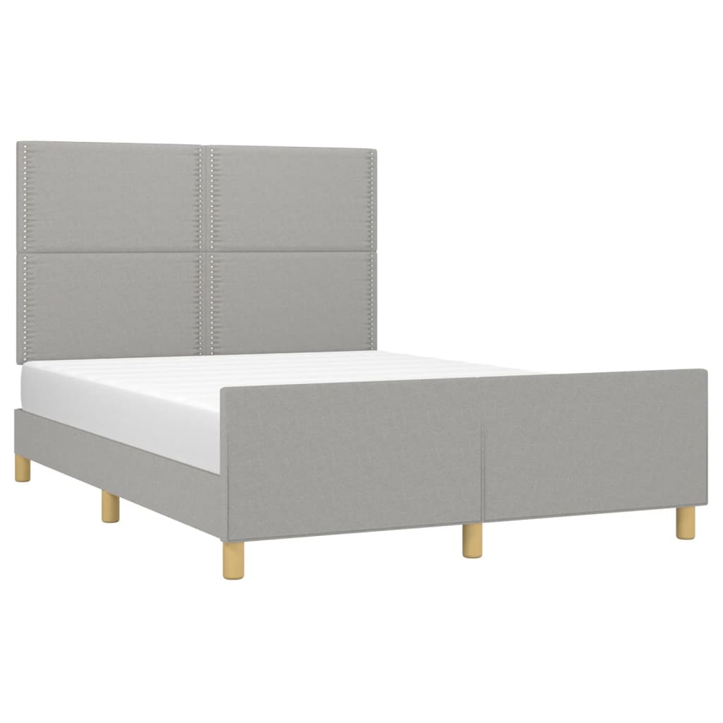 Bettgestell ohne Matratze Hellgrau 140x190 cm Stoff