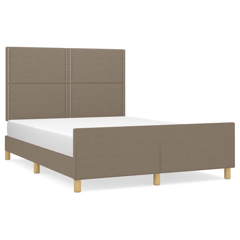 Bettgestell ohne Matratze Taupe 140x190 cm Stoff