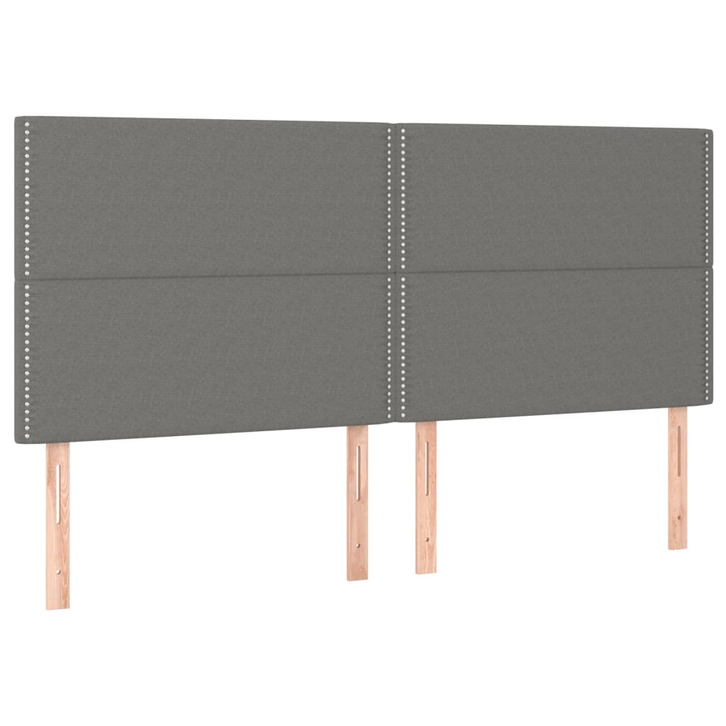 Bettgestell ohne Matratze Dunkelgrau 200x200 cm Stoff