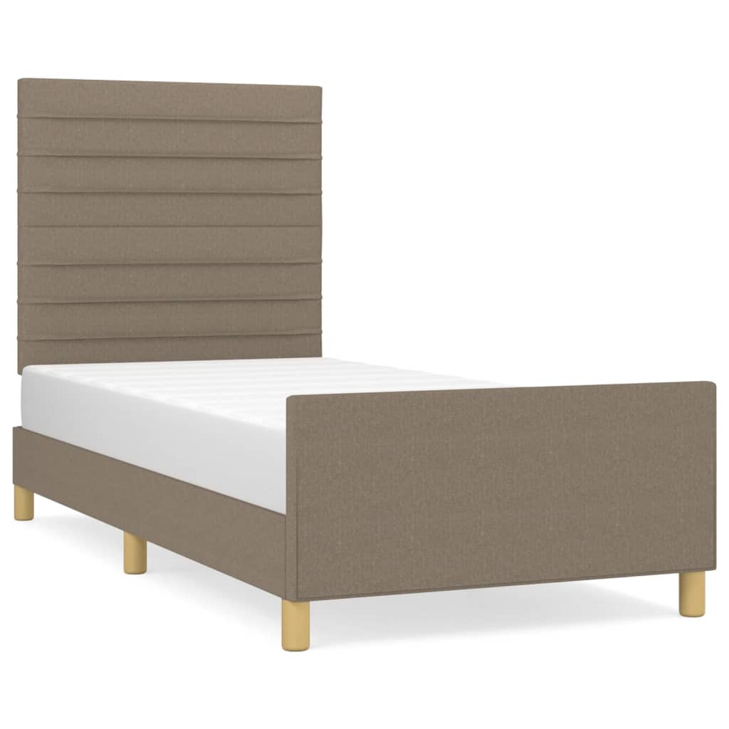 Bettgestell ohne Matratze Taupe 100x200 cm Stoff