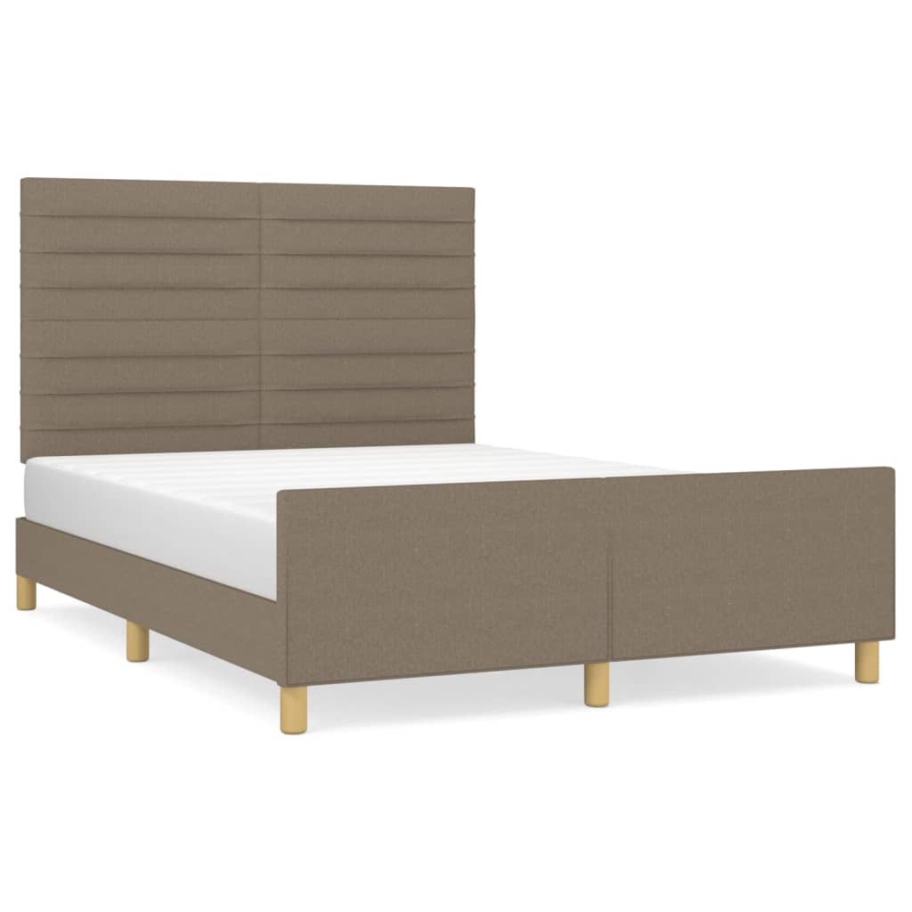 Bettgestell ohne Matratze Taupe 140x190 cm Stoff