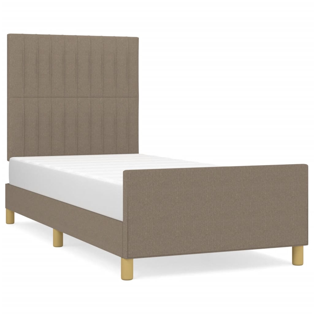 Bettgestell ohne Matratze Taupe 90x200 cm Stoff