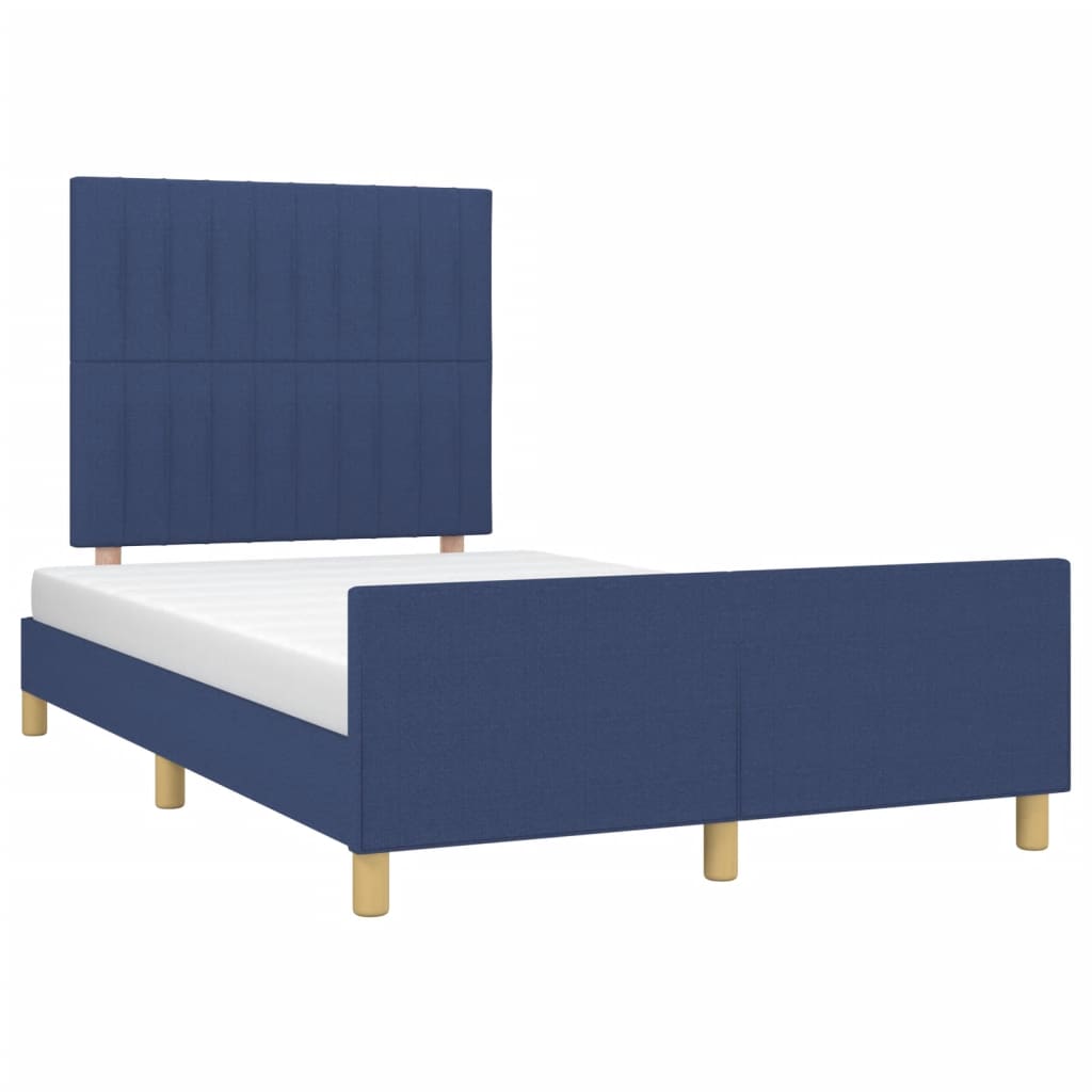 Bettgestell ohne Matratze Blau 120x200 cm Stoff