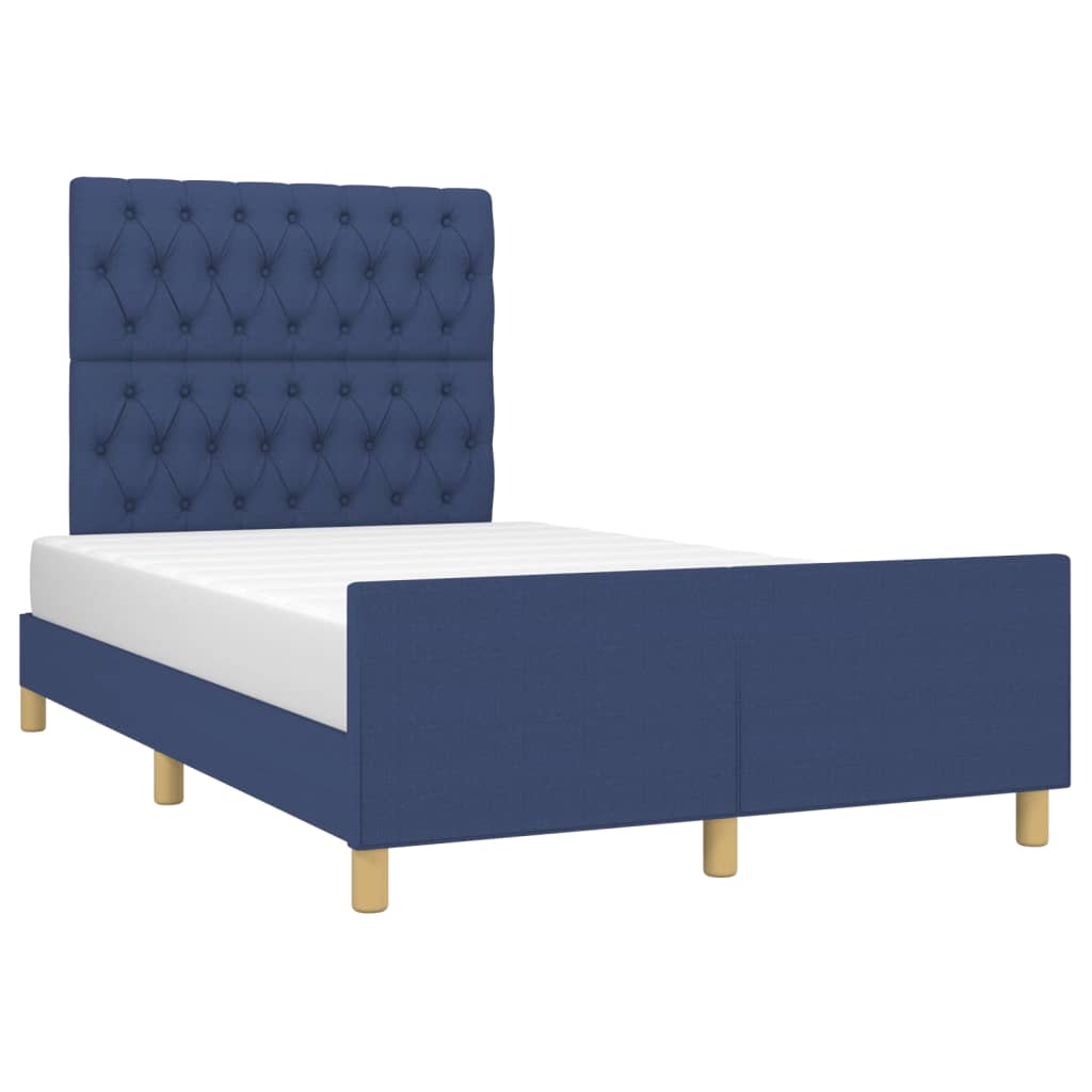 Bettgestell ohne Matratze Blau 120x200 cm Stoff