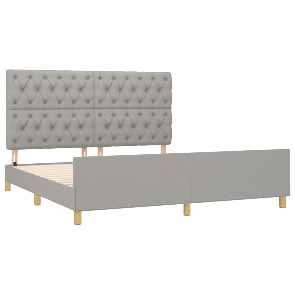 Bettgestell ohne Matratze Hellgrau 160x200 cm Stoff