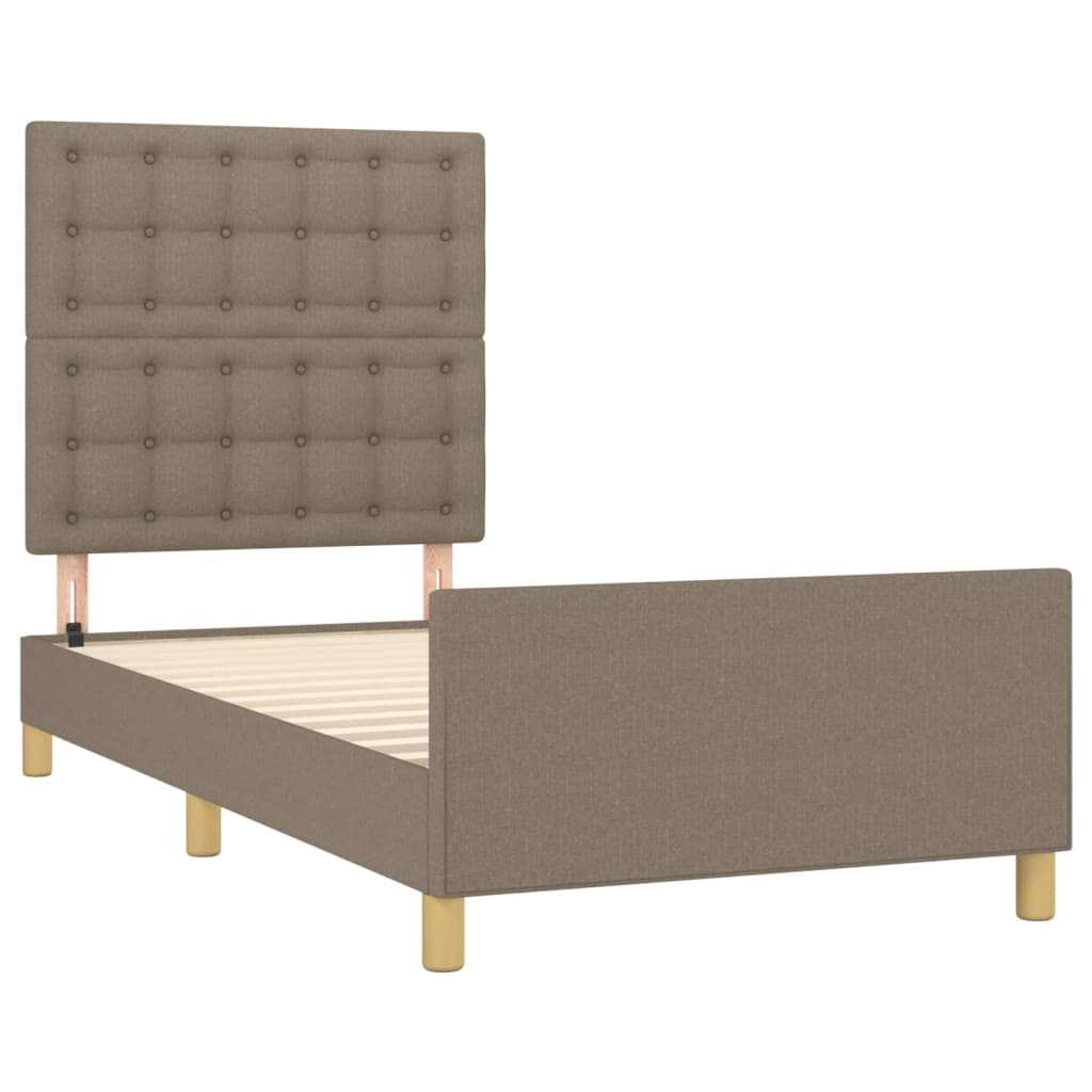 Bettgestell ohne Matratze Taupe 90x200 cm Stoff