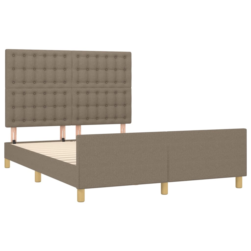 Bettgestell ohne Matratze Taupe 140x190 cm Stoff