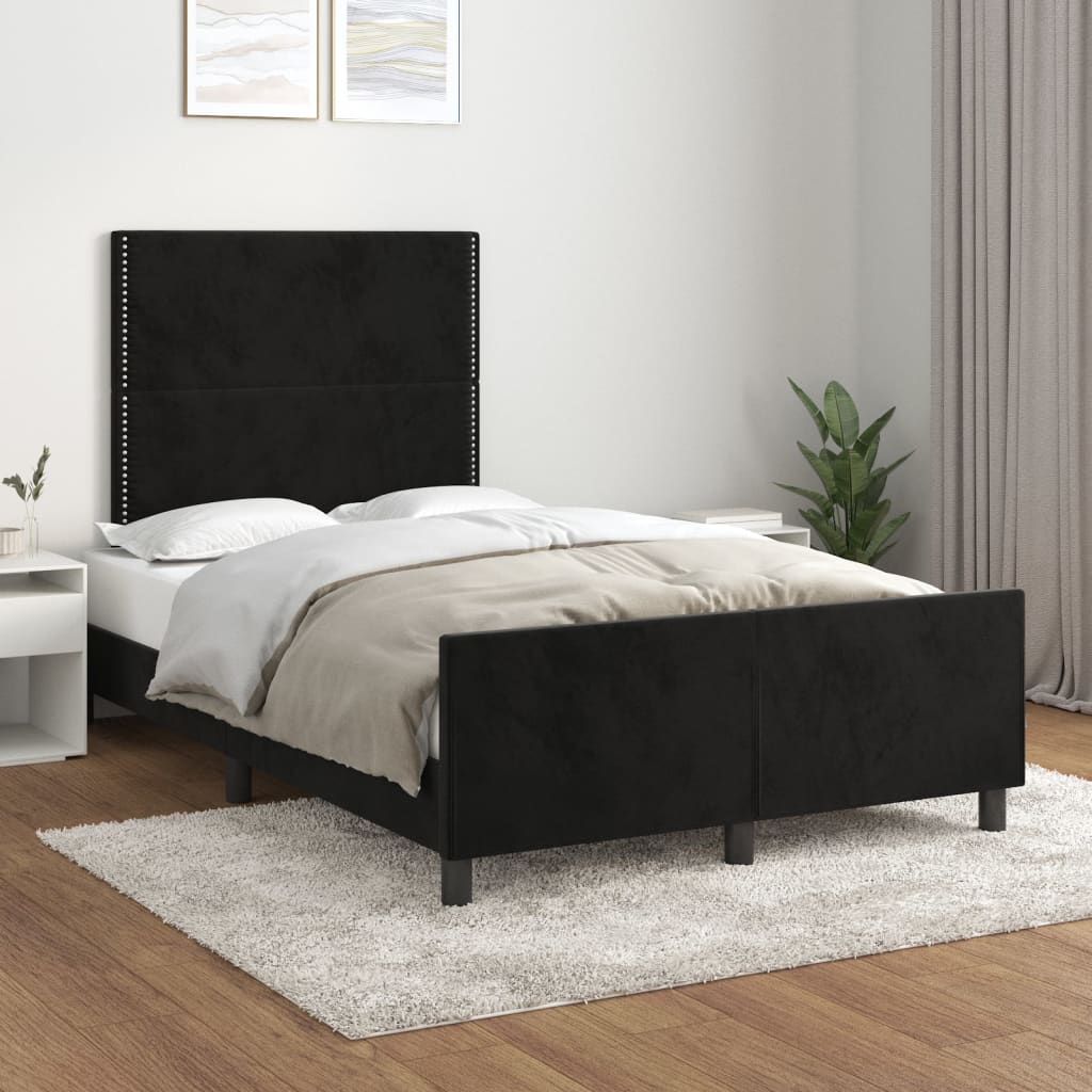Bettgestell ohne Matratze Schwarz 120x200 cm Samt