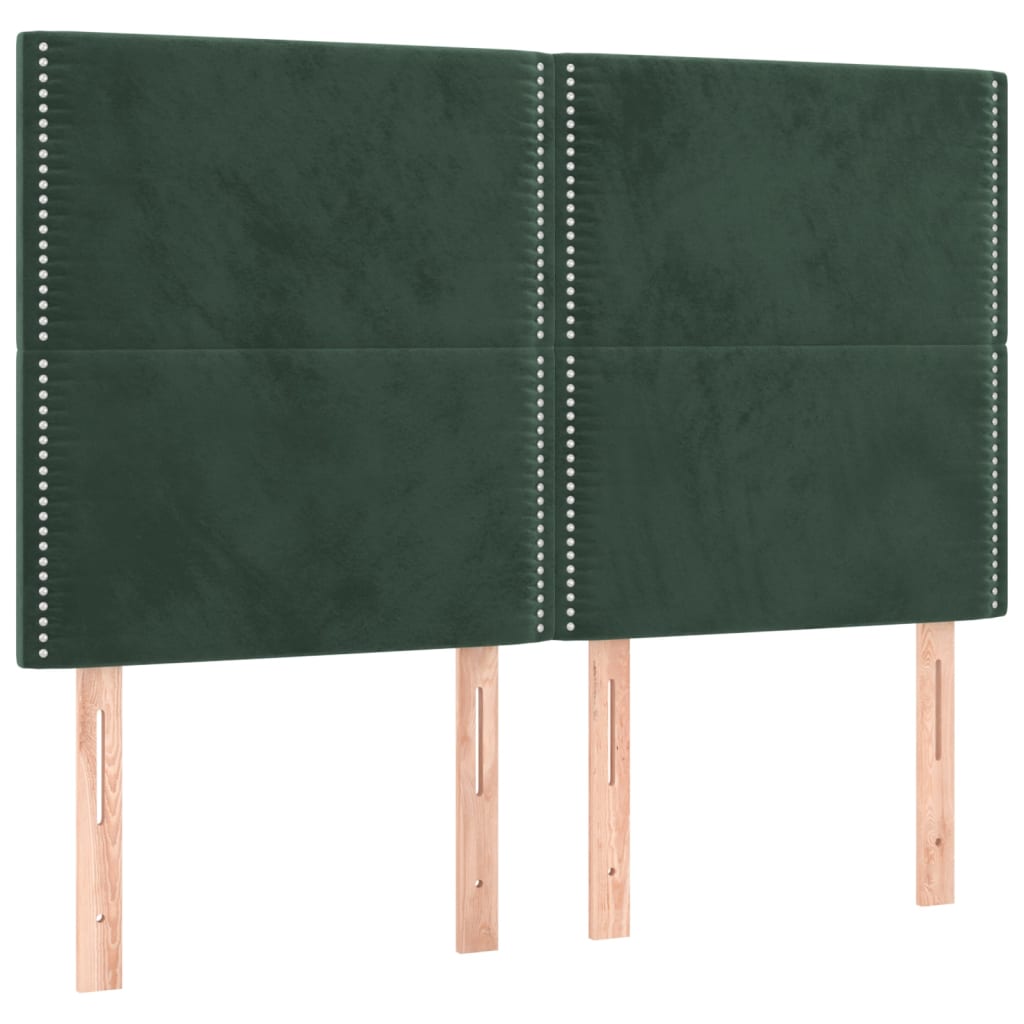Bettgestell ohne Matratze Dunkelgrün 140x190 cm Samt