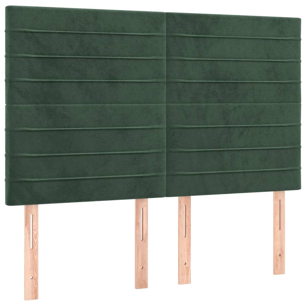 Bettgestell ohne Matratze Dunkelgrün 140x190 cm Samt