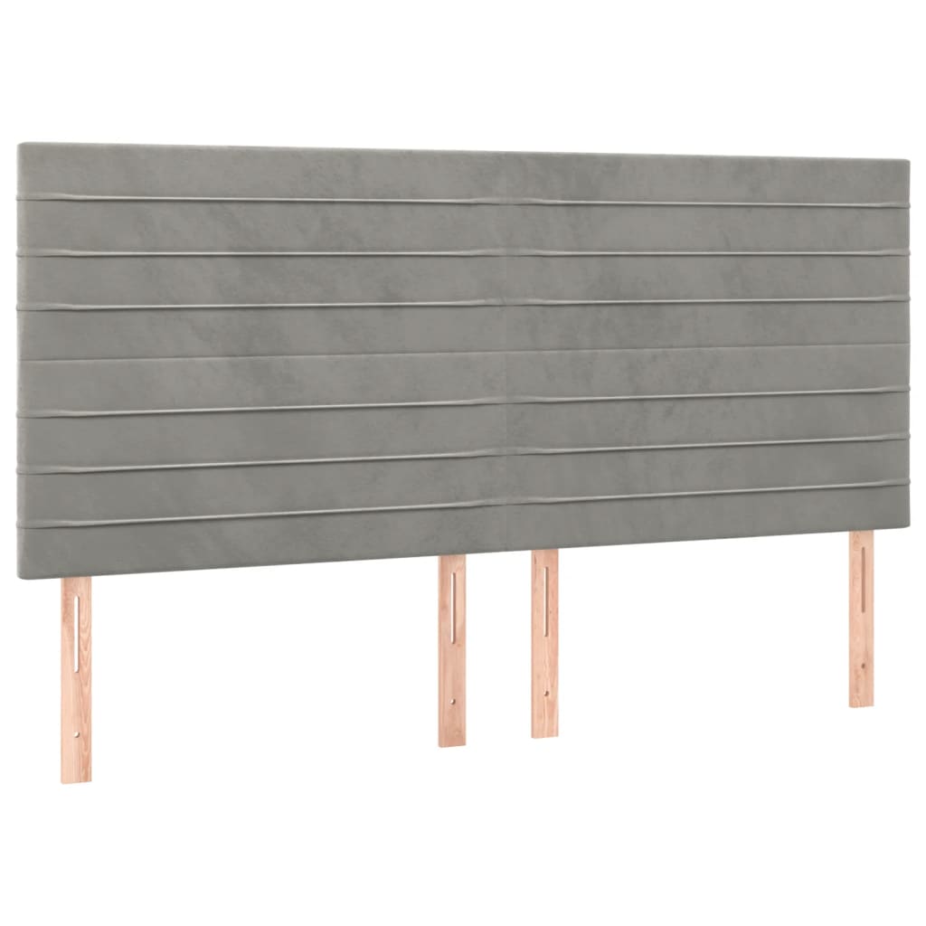 Bettgestell ohne Matratze Hellgrau 160x200 cm Samt