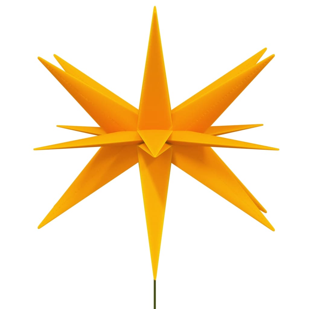 LED Christmas star with ground spike foldable yellow 57 cm