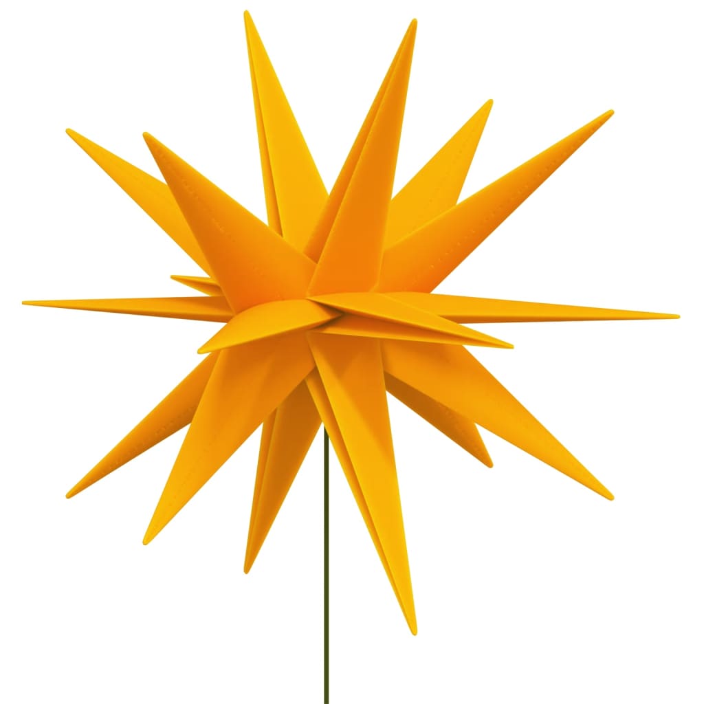 LED Christmas star with ground spike foldable yellow 57 cm