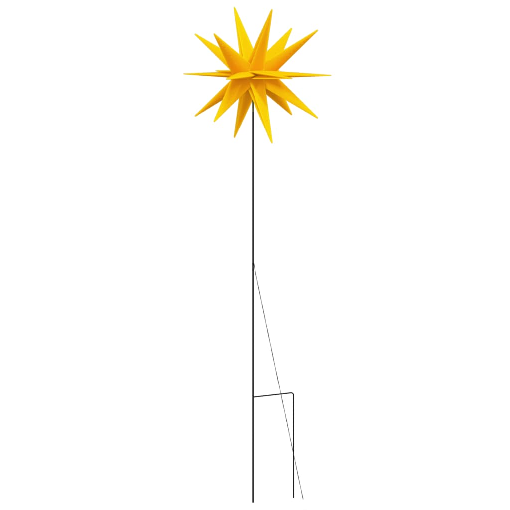 LED Christmas star with ground spike foldable yellow 57 cm