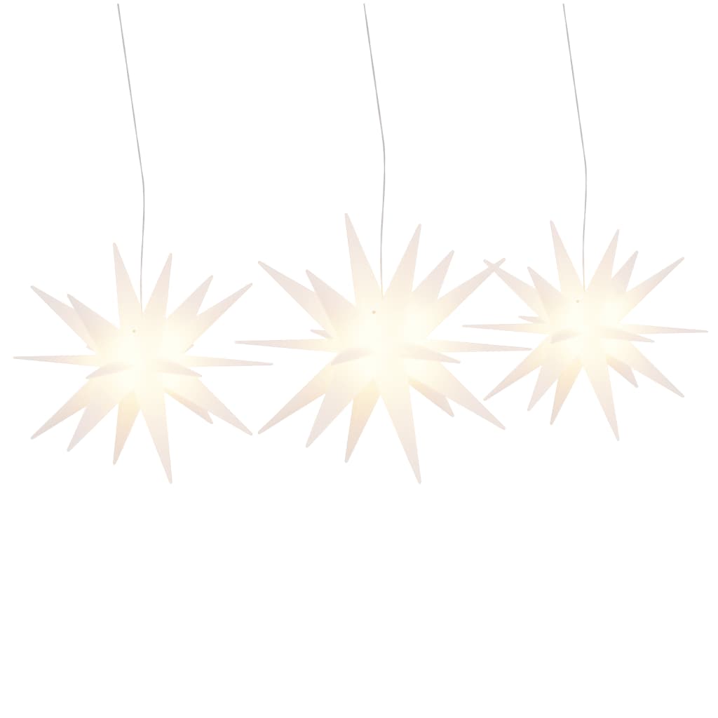 LED Christmas stars 3 pieces. Foldable white