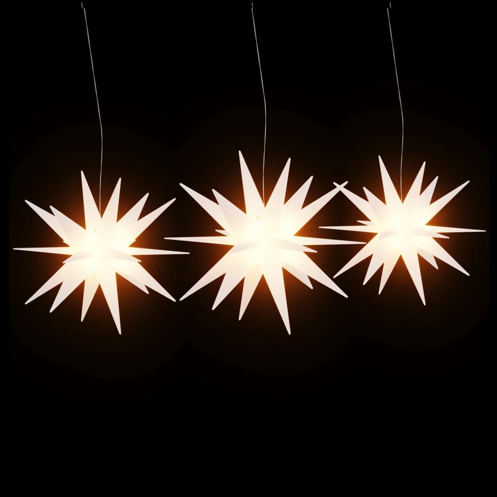 LED Christmas stars 3 pieces. Foldable white