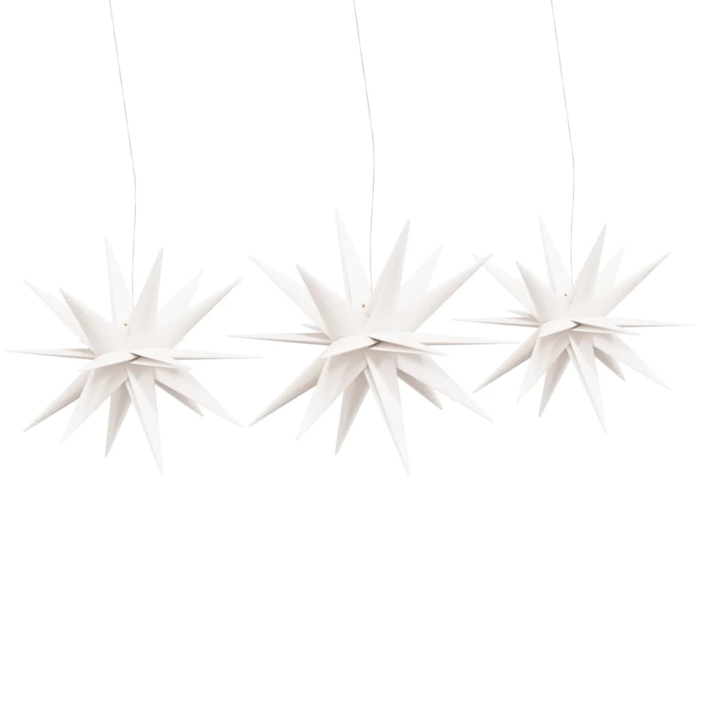 LED Christmas stars 3 pieces. Foldable white